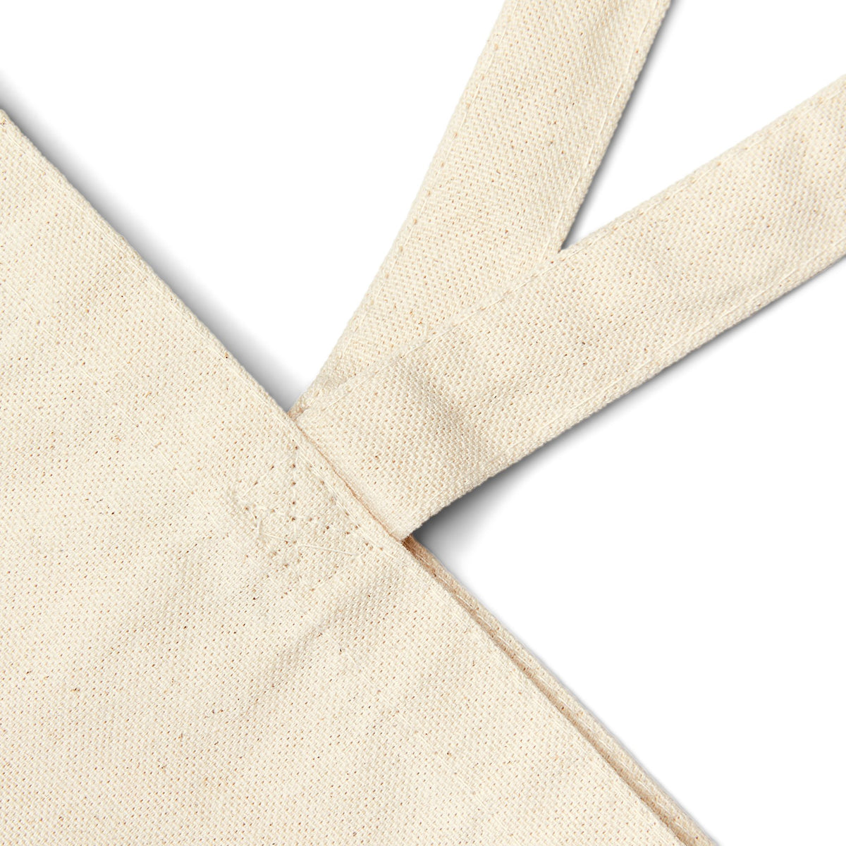 Close-up of beige fabric straps on a white background