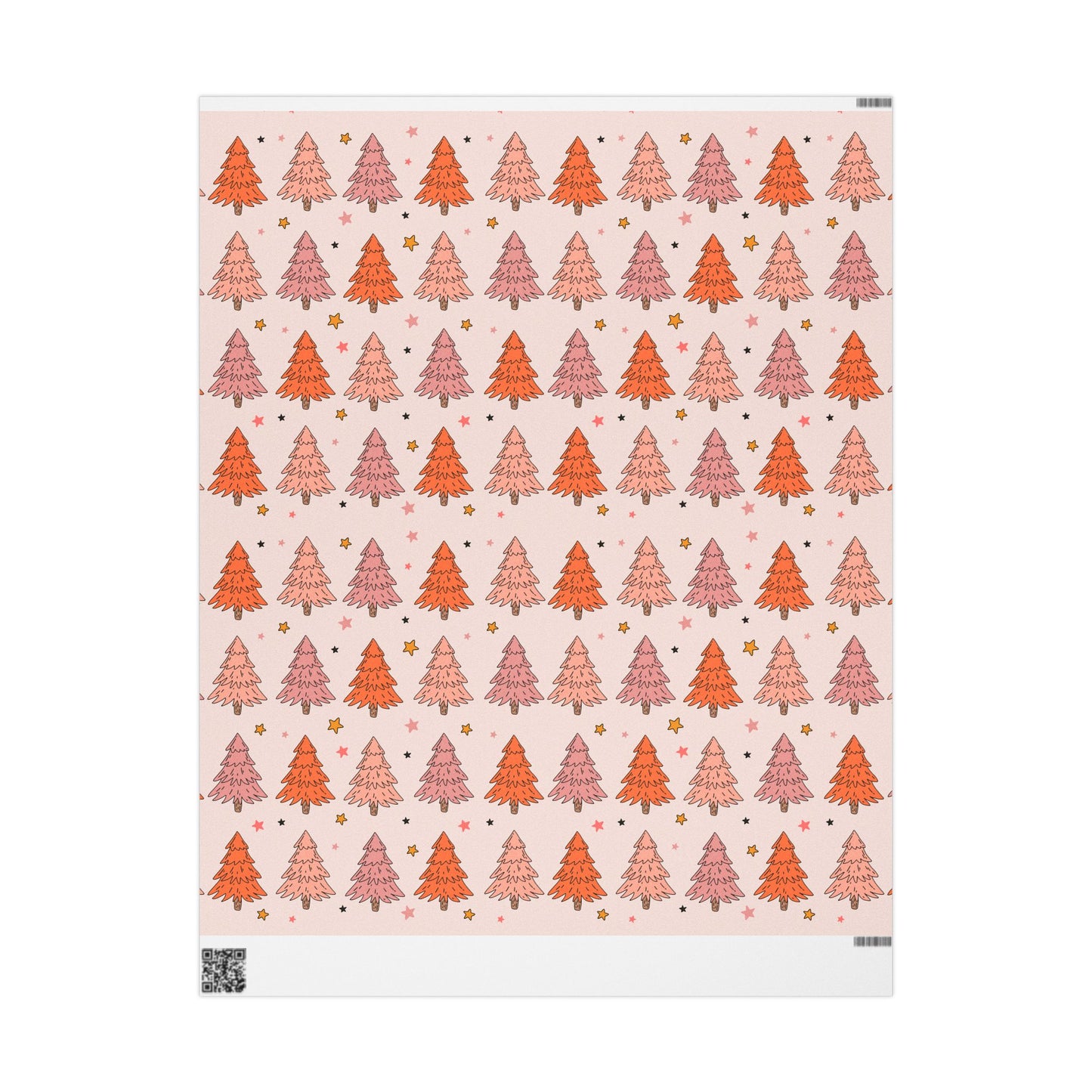 Pink Christmas Tree Wrapping Paper