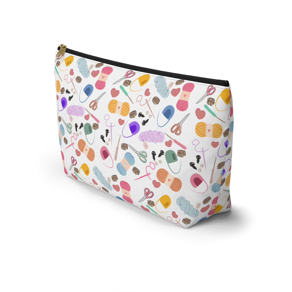 Pouch with colorful pattern on a white background
