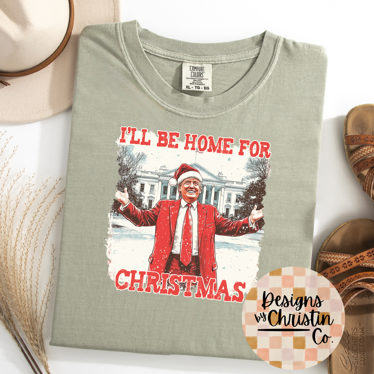 Trump I'll Be Home for Christmas Red T-Shirt