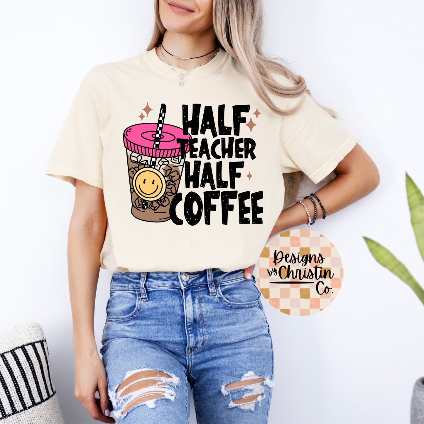 Half Teacher Half Coffee Short-Sleeve T-Shirt