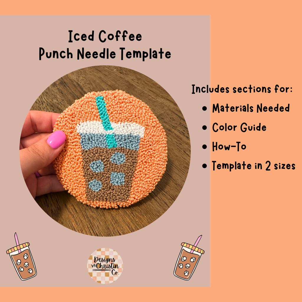 Iced Coffee Punch Needle Template