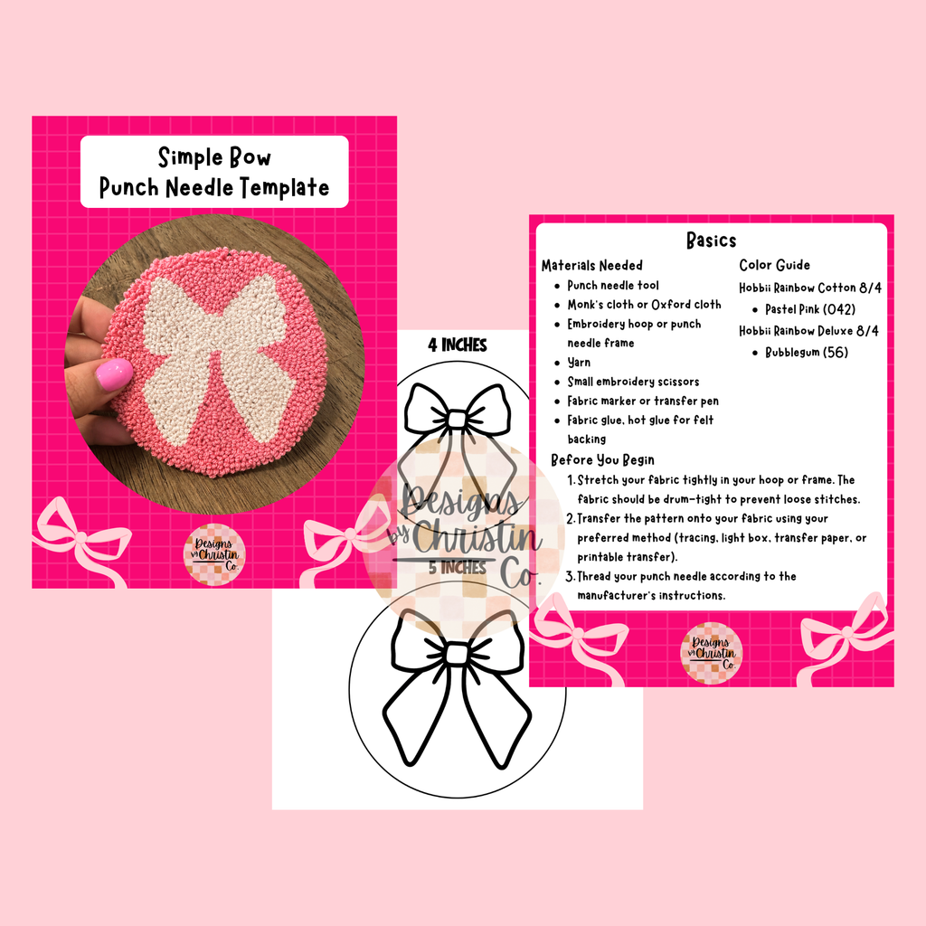 Simple Bow Punch Needle Template