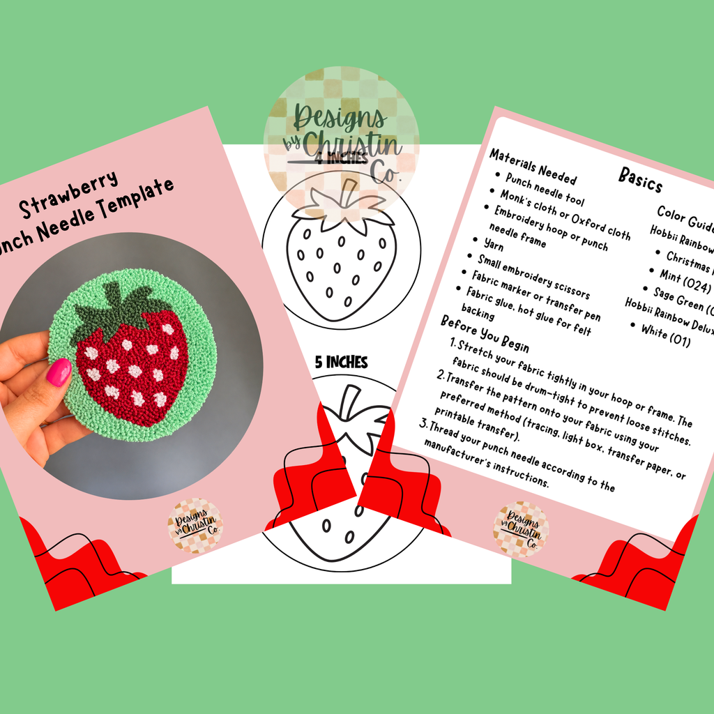 Strawberry Punch Needle Template