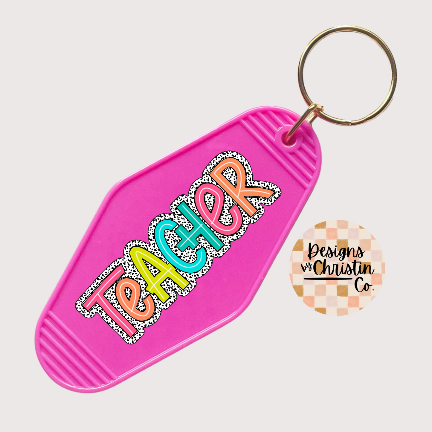 Teacher Retro Motel Keychain