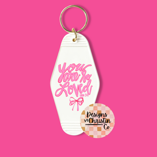 You Are So Loved Retro Motel Keychain