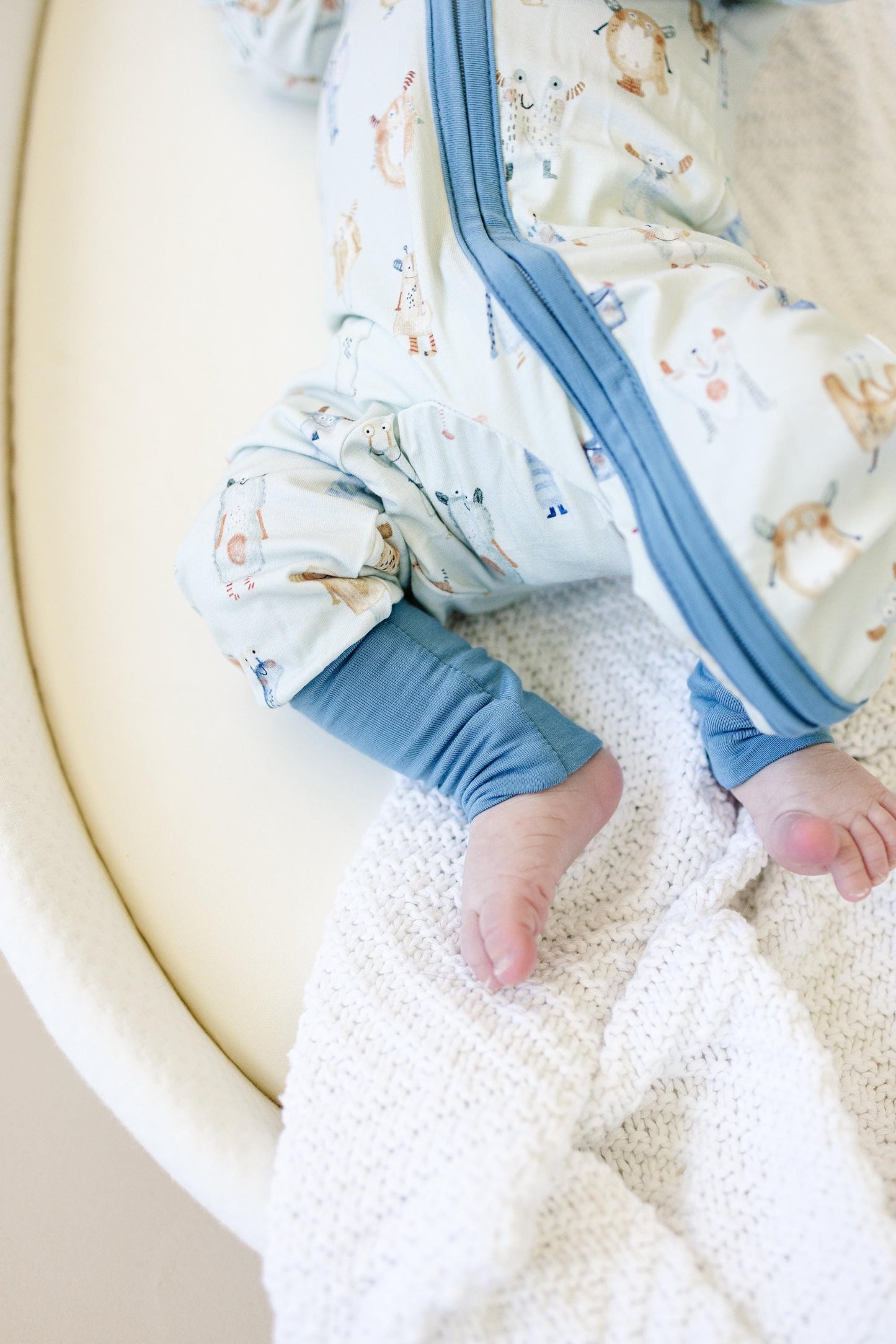 M is for Monsters Bamboo Zippy Pajamas - Halloween Baby Boy PJs