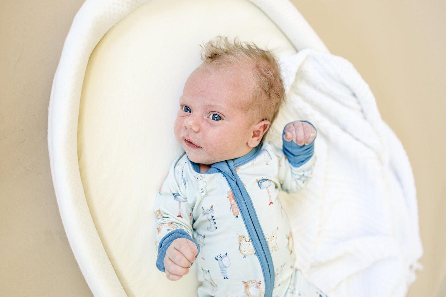 M is for Monsters Bamboo Zippy Pajamas - Halloween Baby Boy PJs